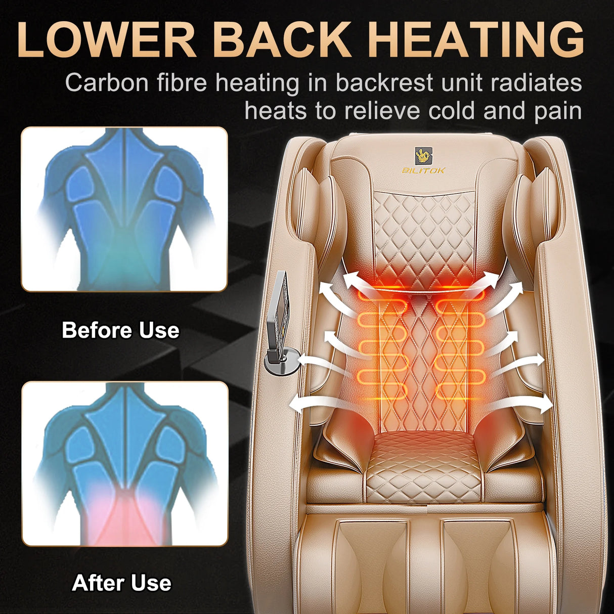 Massage Chair with Zero Gravity Heating and Bluetooth Functions Easy to Use at Home (Brown)