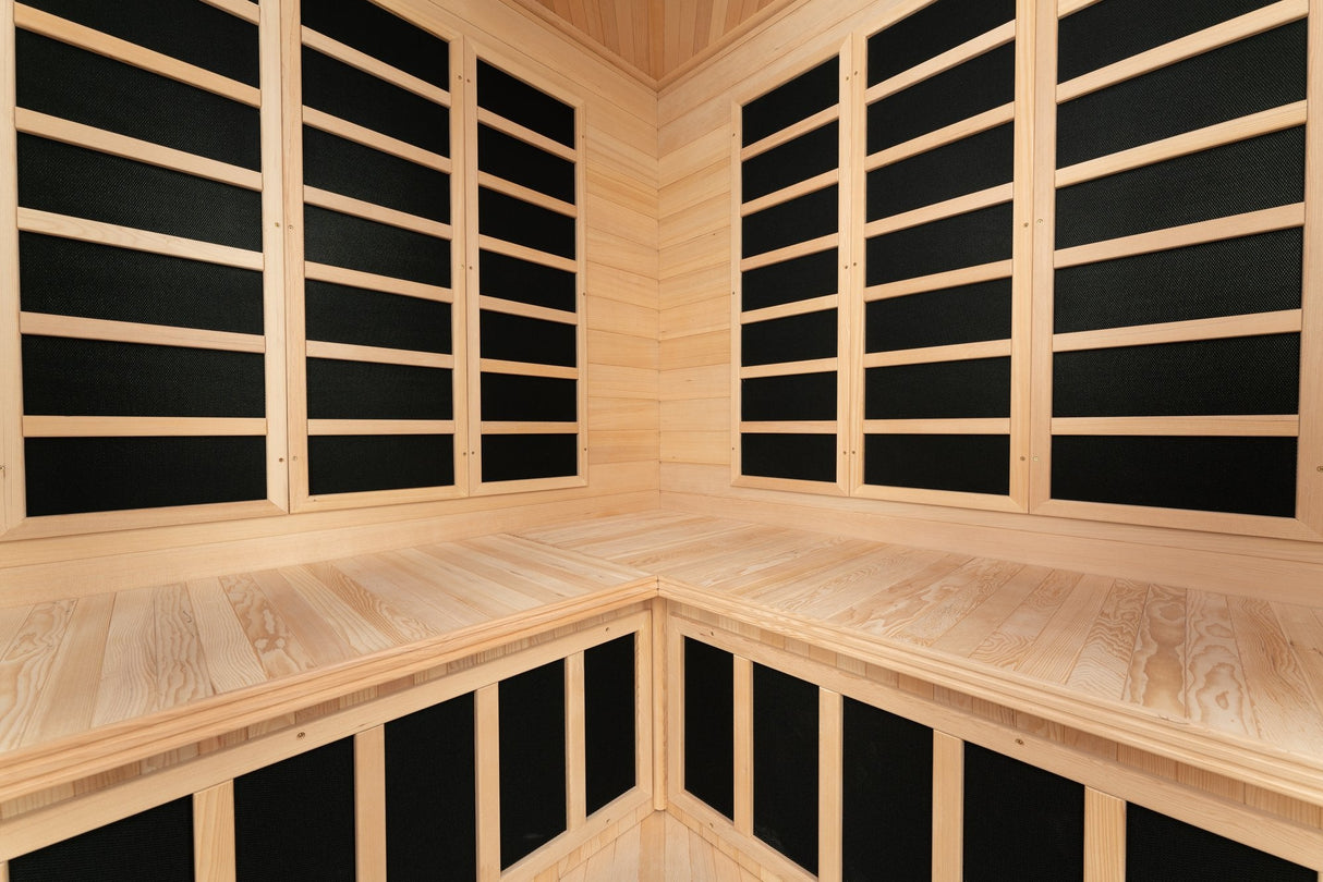 Blisspod Vienna Corner Far Infrared Sauna | 4–5 Person | Canadian Hemlock