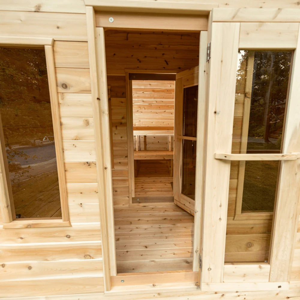 Dundalk Leisurecraft Canadian Timber Georgian Cabin Sauna w/ Changeroom | CTC88CW