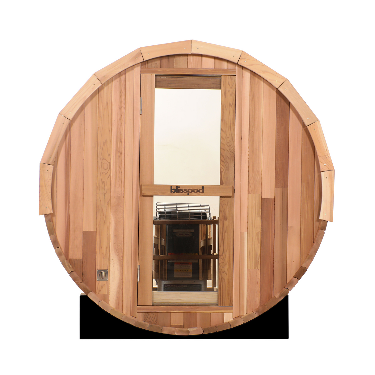 Blisspod | Prague | Canadian Red Cedar Outdoor Steam Barell Sauna | Full Glass Back 4-6 person