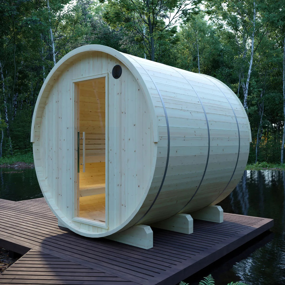 Vassa Finnish Barrel Sauna with WiFi Heater - 6 Person