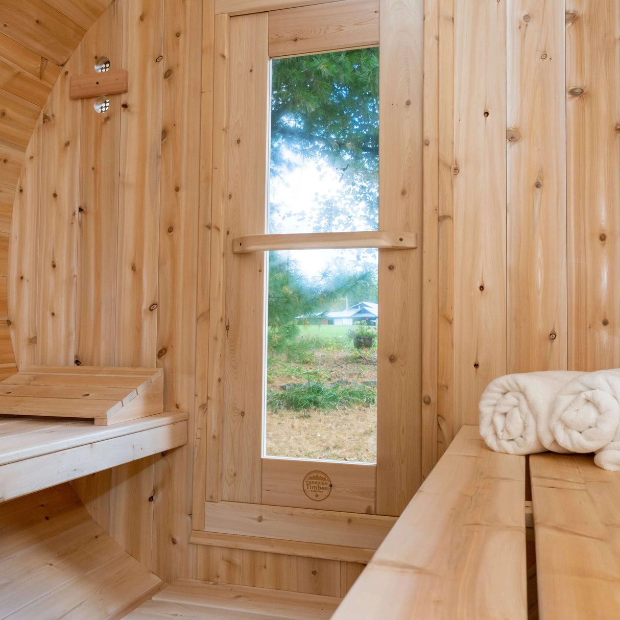 Dundalk Leisurecraft Canadian Timber 4-Person Serenity CT Barrel Sauna | CTC2245W