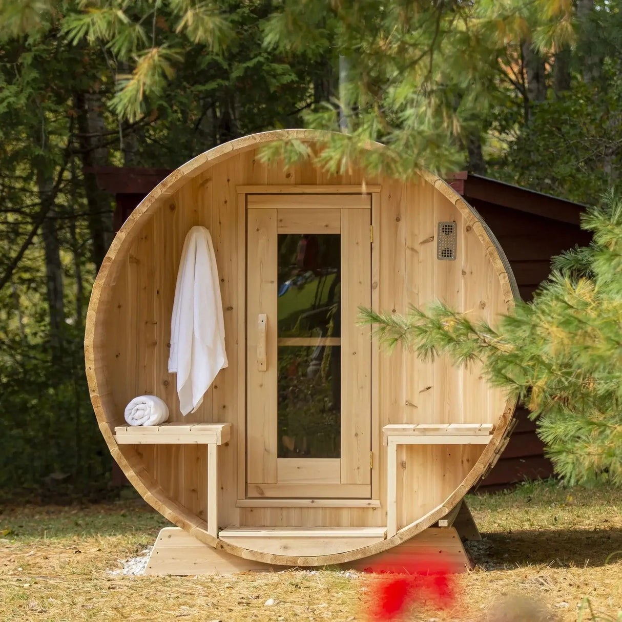 Dundalk Leisurecraft Canadian Timber 4-Person Serenity CT Barrel Sauna | CTC2245W