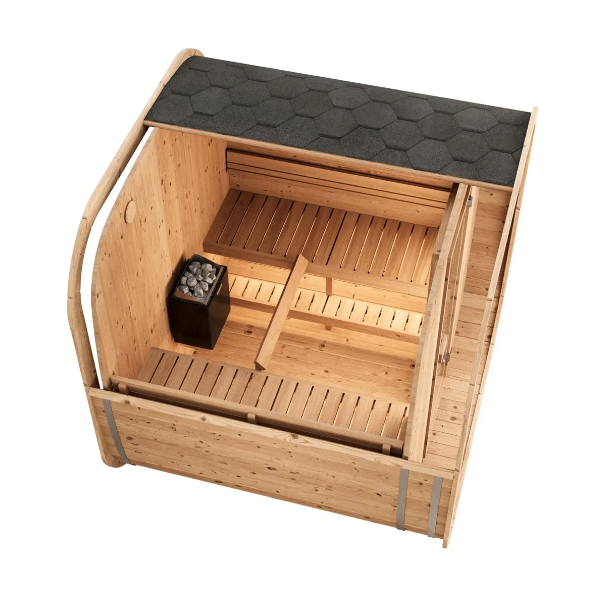 SaunaLife CL7G 6-Person Cube-Series Outdoor Sauna