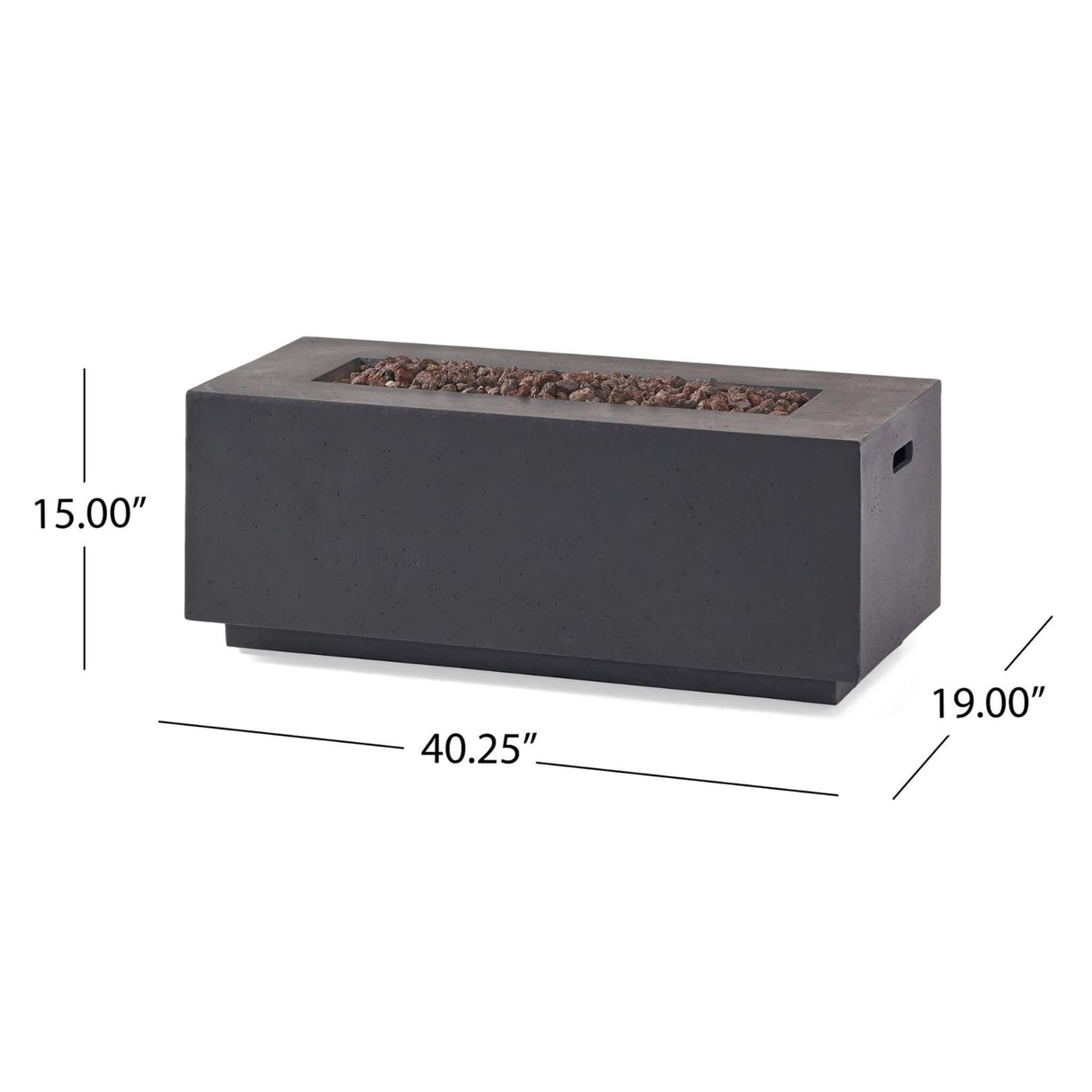Alora Outdoor Contemporary 40K BTU Rectangular Propane Gas Fire Pit Table