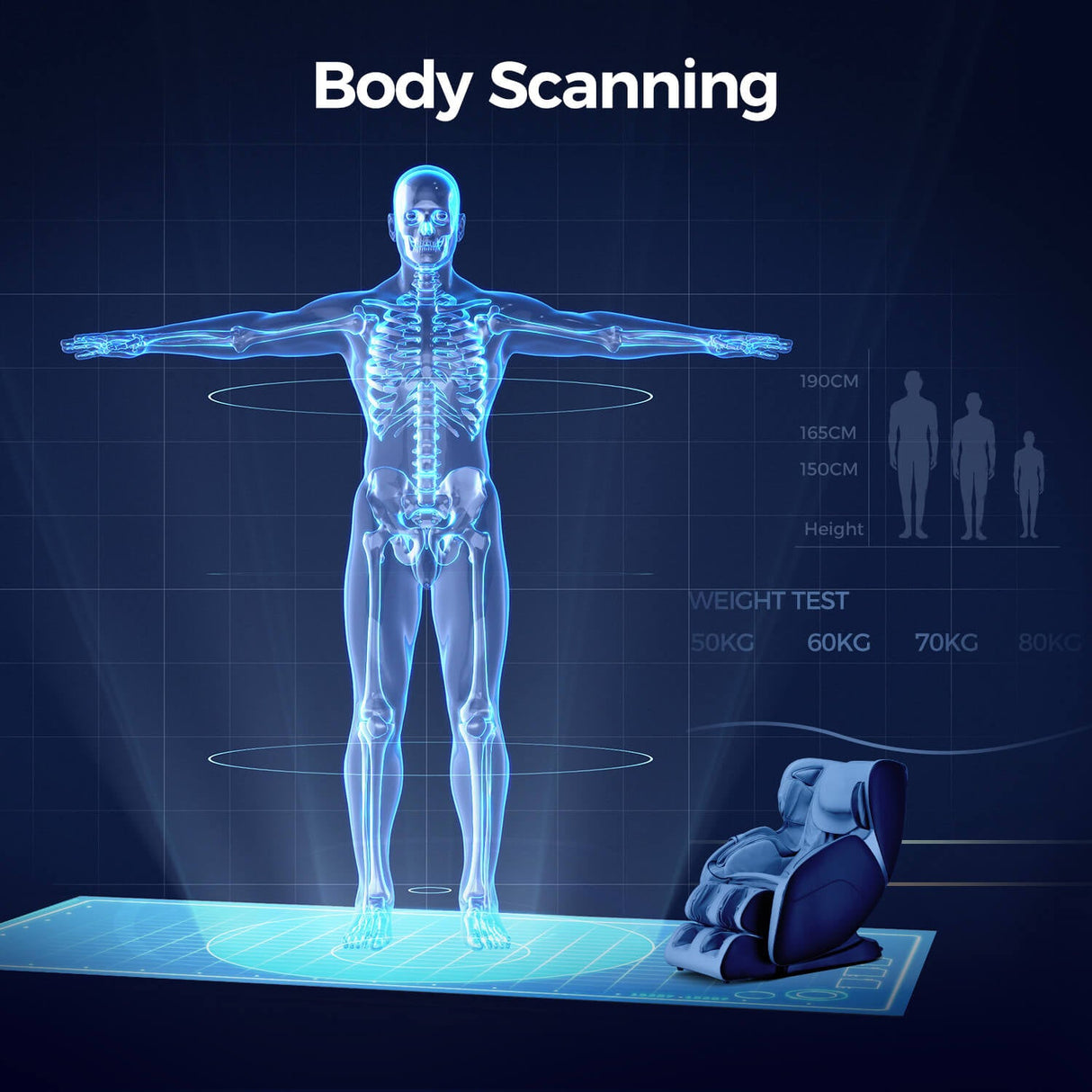 Bosscare Full Body 3D Zero Gravity Shiatsu Recline Massage Chair With Waist Heating (SAK37215)