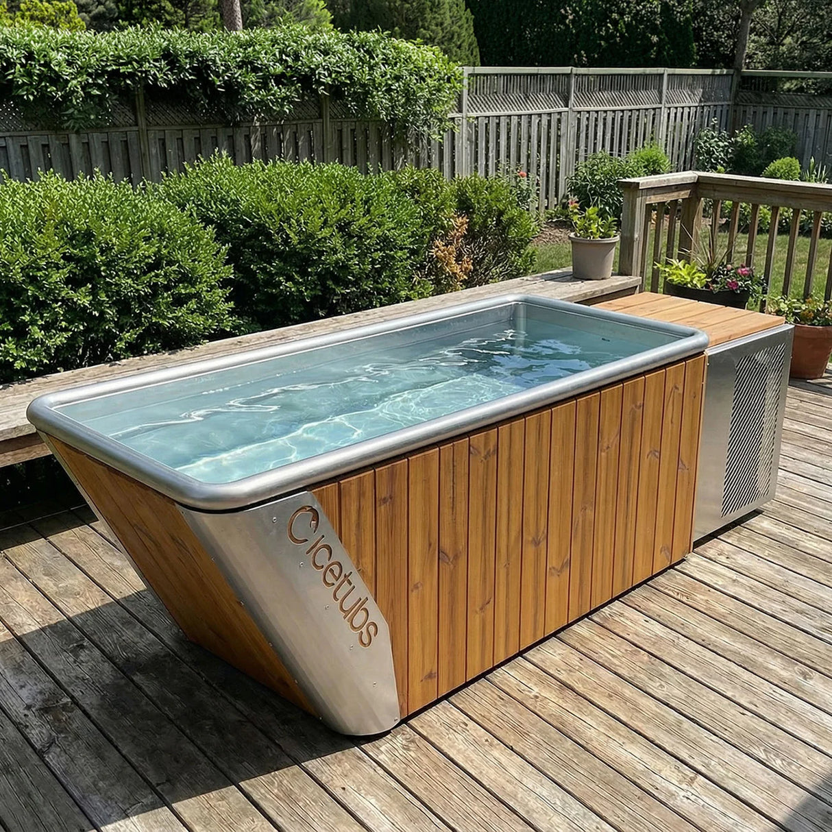 Icetubs IceBath Thermowood And Stainless Steel Cold Therapy Immersion Bath