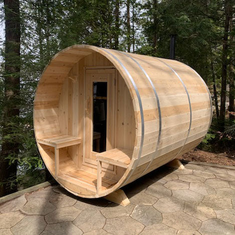 Dundalk Leisurecraft Canadian Timber 4-Person Serenity CT Barrel Sauna | CTC2245W