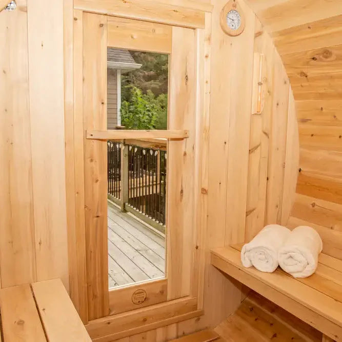 Dundalk Leisurecraft Canadian Timber 4-Person Harmony Barrel Sauna | CTC22W