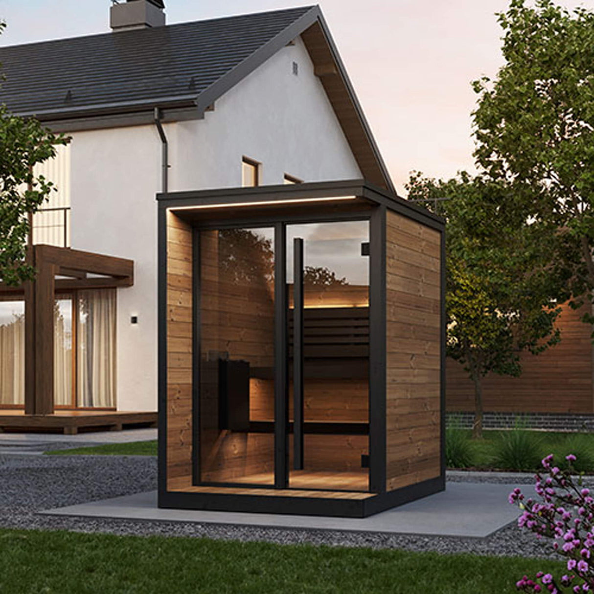 SaunaLife Garden Luxury-Series Model GL4 Outdoor 4-Person Home Sauna Kit (SAK21633)
