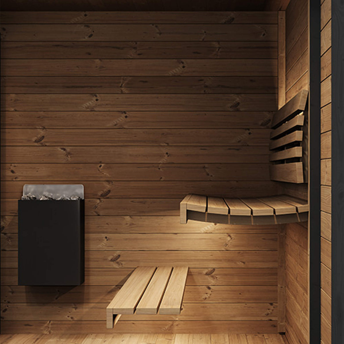 SaunaLife Model GL6 Luxury-Series Outdoor 6-Person Home Sauna Kit