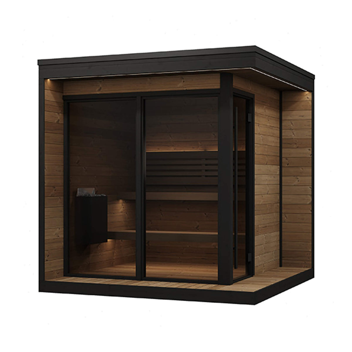 SaunaLife Model GL6 Luxury-Series Outdoor 6-Person Home Sauna Kit