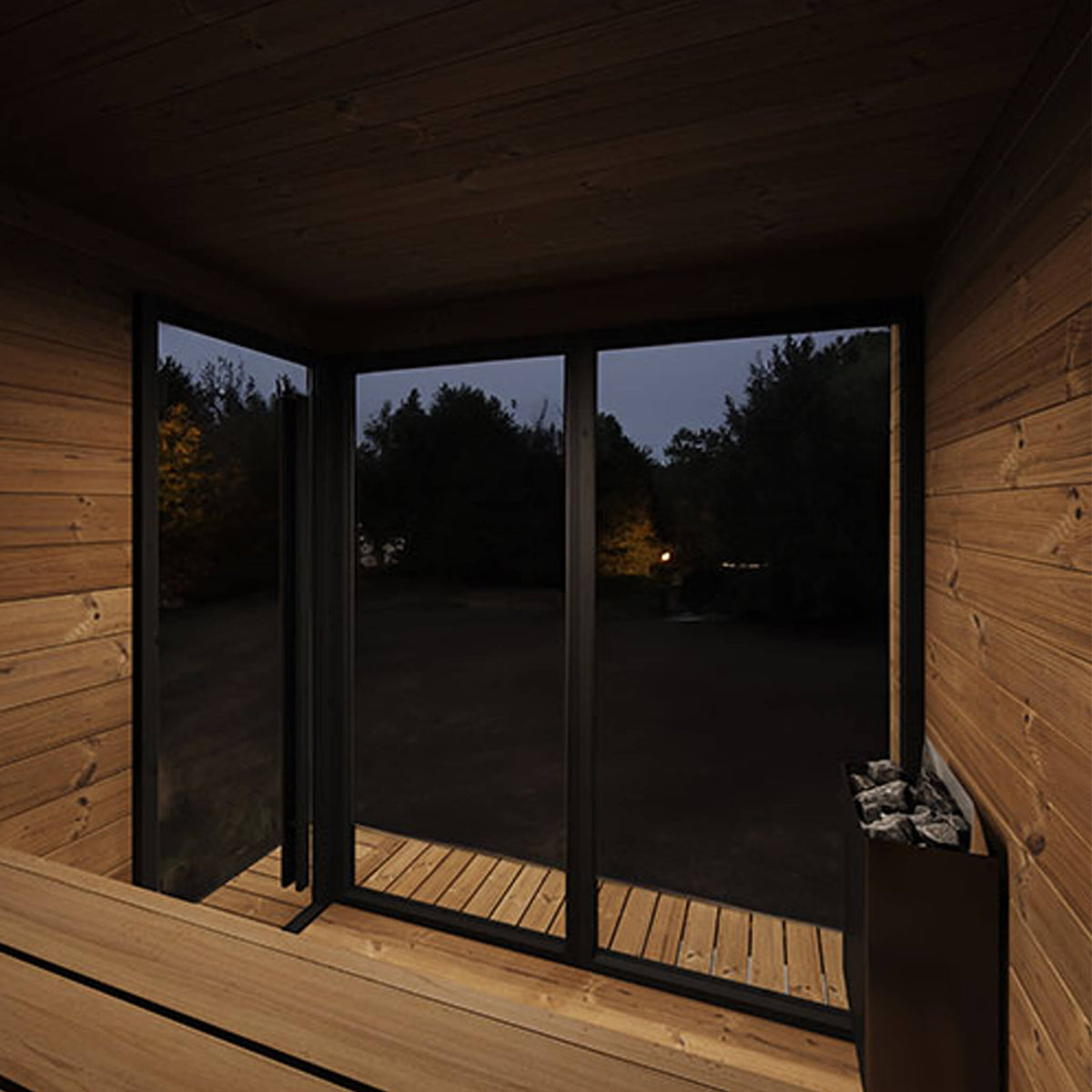SaunaLife Model GL6 Luxury-Series Outdoor 6-Person Home Sauna Kit