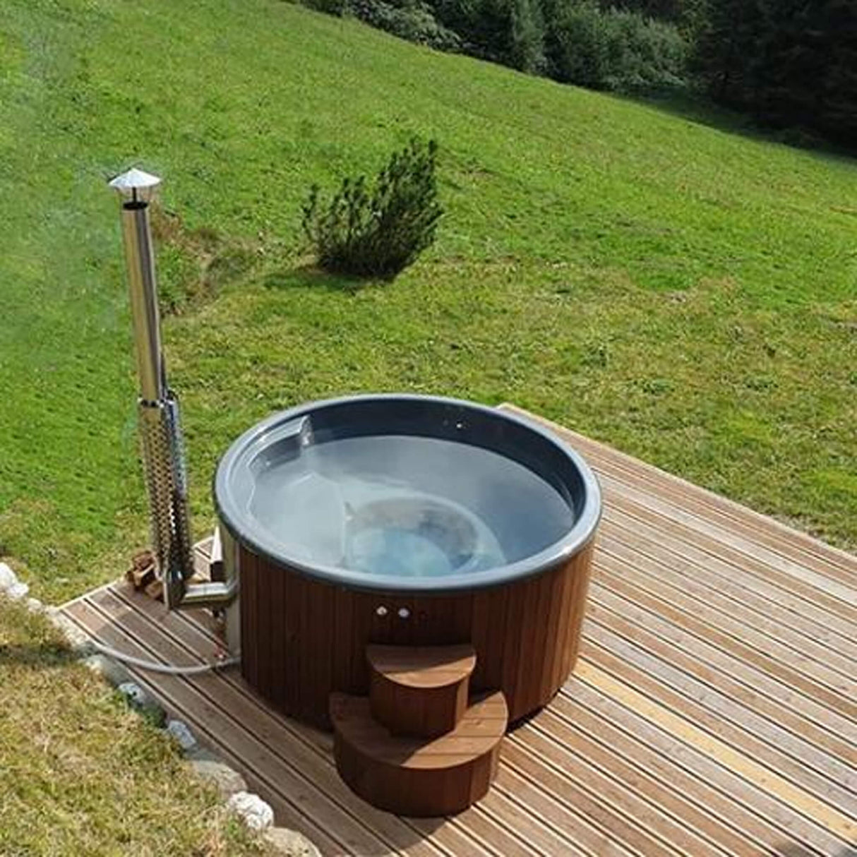 SaunaLife Model S4N 6-Person Home Wood-Burning Hot Tub