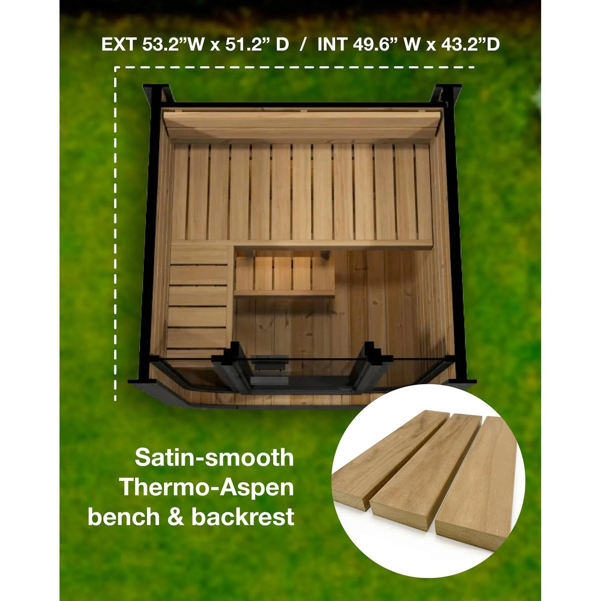 SaunaLife Model CL3G Cube-Series Outdoor 2-Person Home Sauna