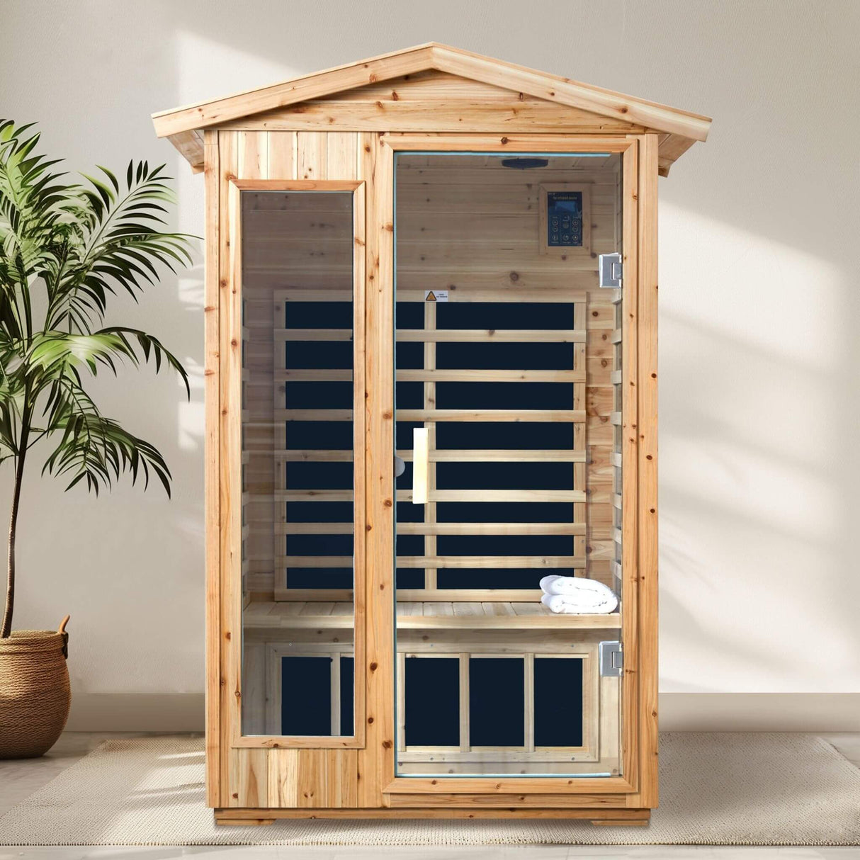Thermora 2-Person Outdoor Infrared Sauna With Bluetooth Audio And LED Lighting (SAK28694)