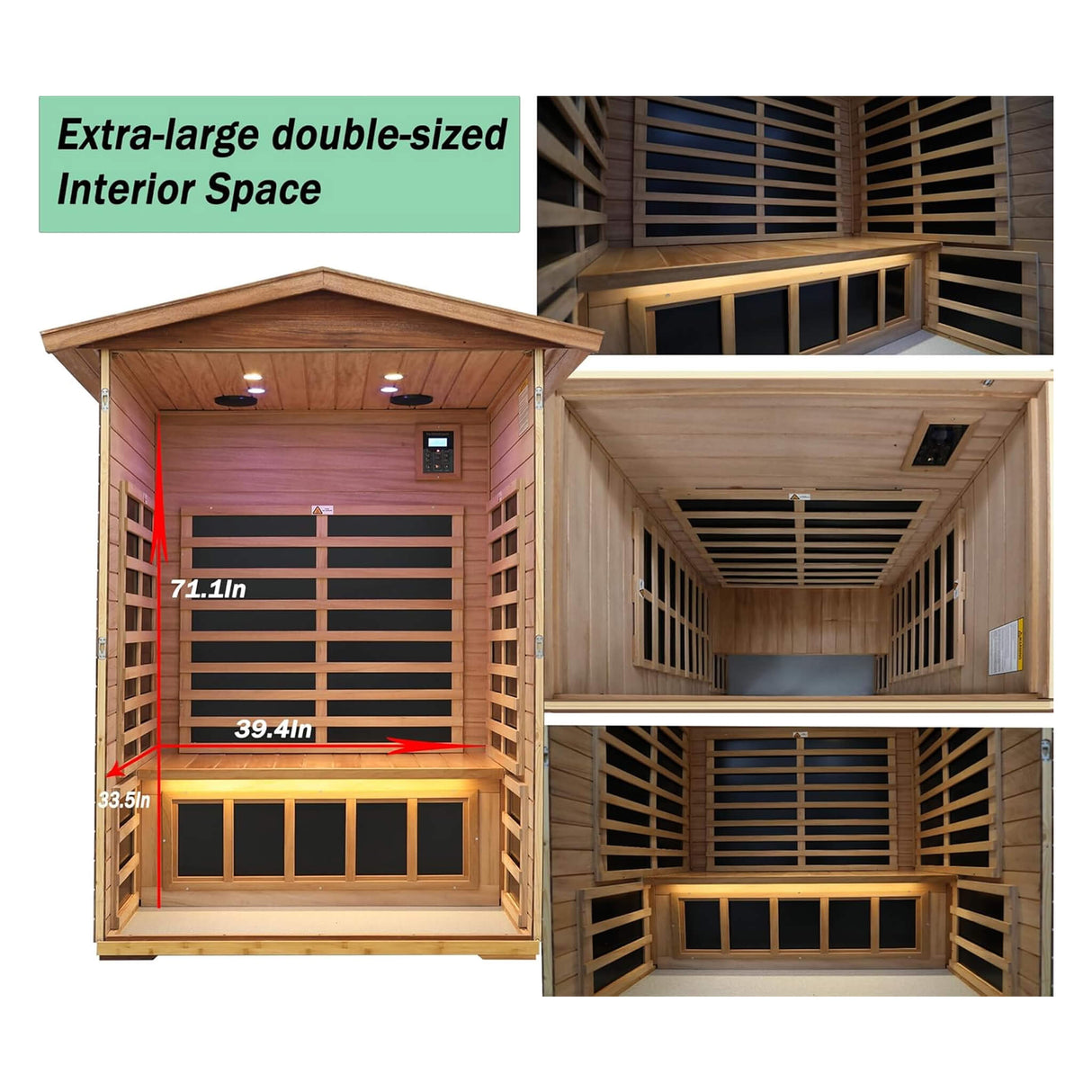 Thermora 2-Person Ultra-Low EMF Mahogany Outdoor Infrared Sauna With Bluetooth Speakers (SAK43021)