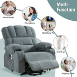 Power Electric massage lift lounge chair, suitable for the elderly, with heating and vibration functions, with USB, can be used for lying down. BLUE