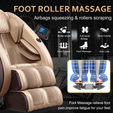 Massage Chair with Zero Gravity Heating and Bluetooth Functions Easy to Use at Home (Brown)