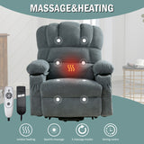 Power Electric massage lift lounge chair, suitable for the elderly, with heating and vibration functions, with USB, can be used for lying down. BLUE