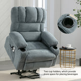 Power Electric massage lift lounge chair, suitable for the elderly, with heating and vibration functions, with USB, can be used for lying down. BLUE