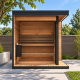 SaunaLife Model GL6 Luxury-Series Outdoor 6-Person Home Sauna Kit