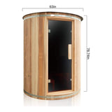 Thermora Barcelona 78-Inch 4-Person Cedar Wood Outdoor Vertical Barrel Sauna With 6KW Heater, LED Lights And Stones (SAK74813)