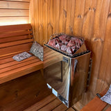 SaunaLife Model E7G Ergo Series 4-Person Outdoor Sauna Barrel With Glass Front