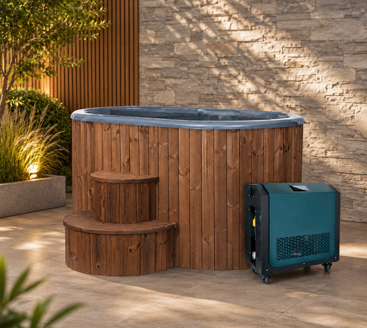 SaunaLife Model S2NC/BC 2-Person Immersion Tub With Combination Water Chiller And Heater [MODEL-S2NC/BC] (SAK95024)