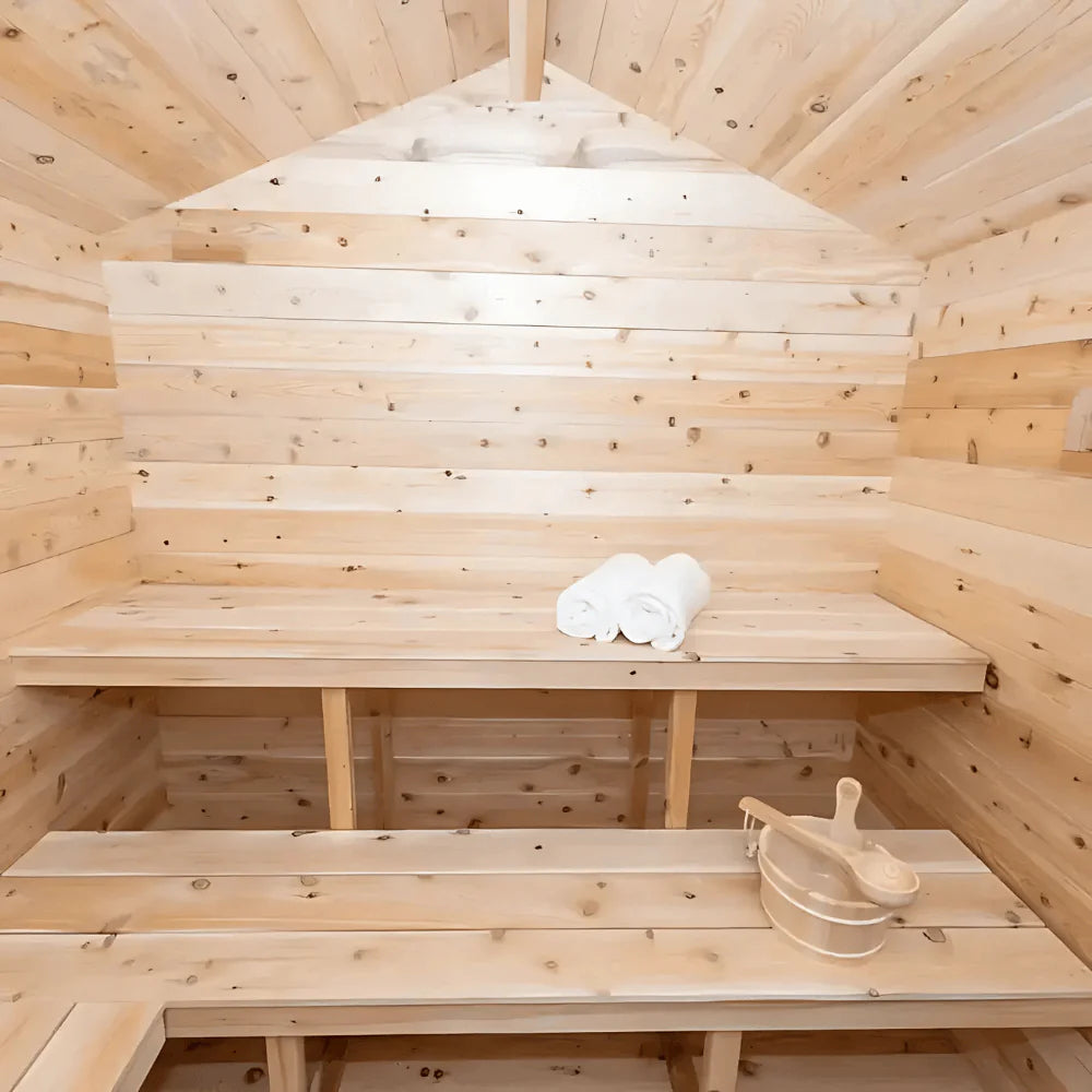 Dundalk Leisurecraft Canadian Timber 2-6 Person Georgian Cabin Sauna w/ Porch | CTC88PW