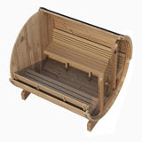 SaunaLife Model E7G Ergo Series 4-Person Outdoor Sauna Barrel With Glass Front