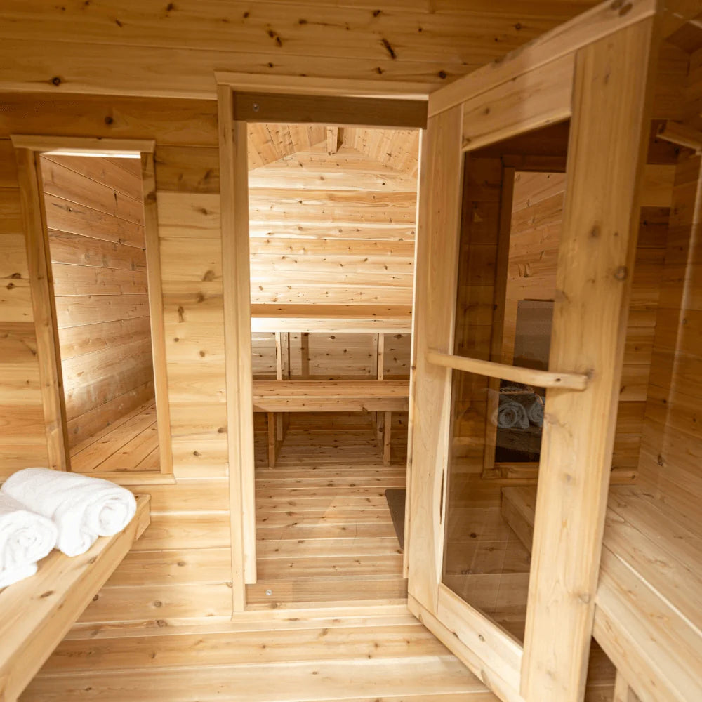 Dundalk Leisurecraft Canadian Timber Georgian Cabin Sauna w/ Changeroom | CTC88CW