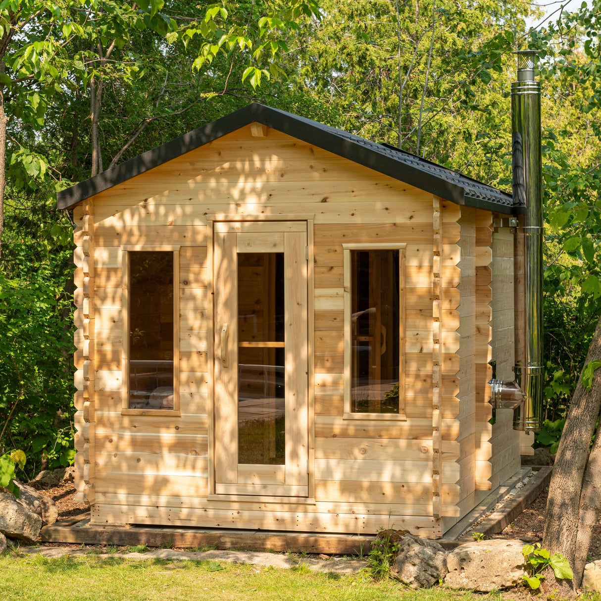 Dundalk Leisurecraft Canadian Timber Georgian Cabin Sauna w/ Changeroom | CTC88CW