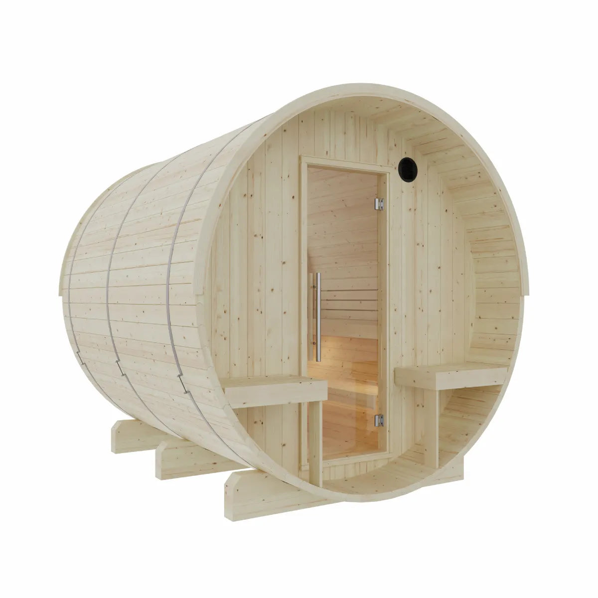 Helsinki Finnish Barrel Sauna with Terrace and WiFi Heater - 4 Person