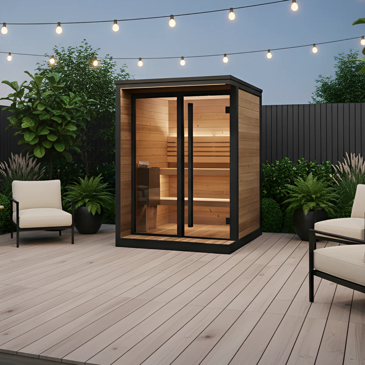 SaunaLife Garden Luxury-Series Model GL4 Outdoor 4-Person Home Sauna Kit (SAK21633)