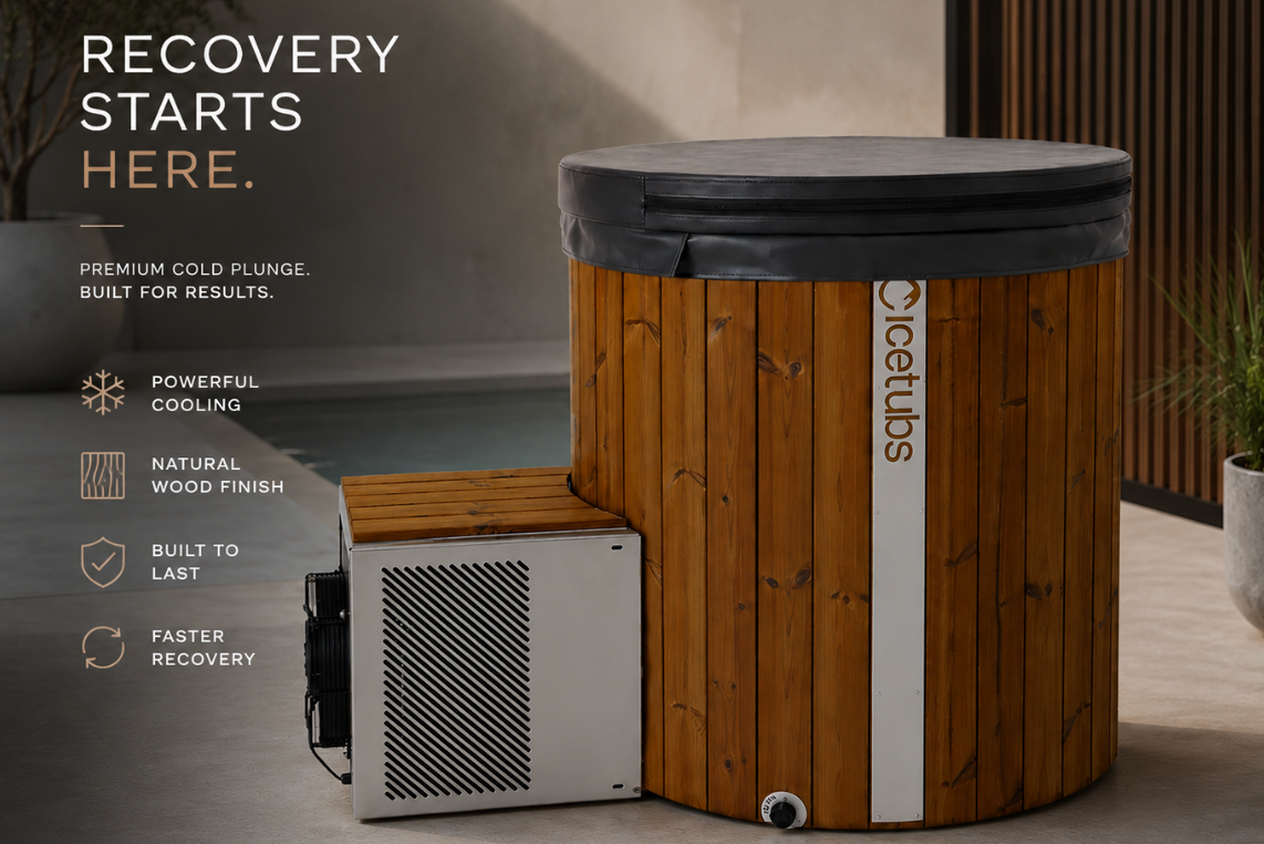 Icetubs IceBarrel Thermowood And Fiberglass Cold Plunge Immersion Tub