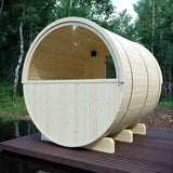 Tampere  4-Person 2 Tier Finnish Barrel Sauna with WiFi Heater - By Finnish Sauna Builders