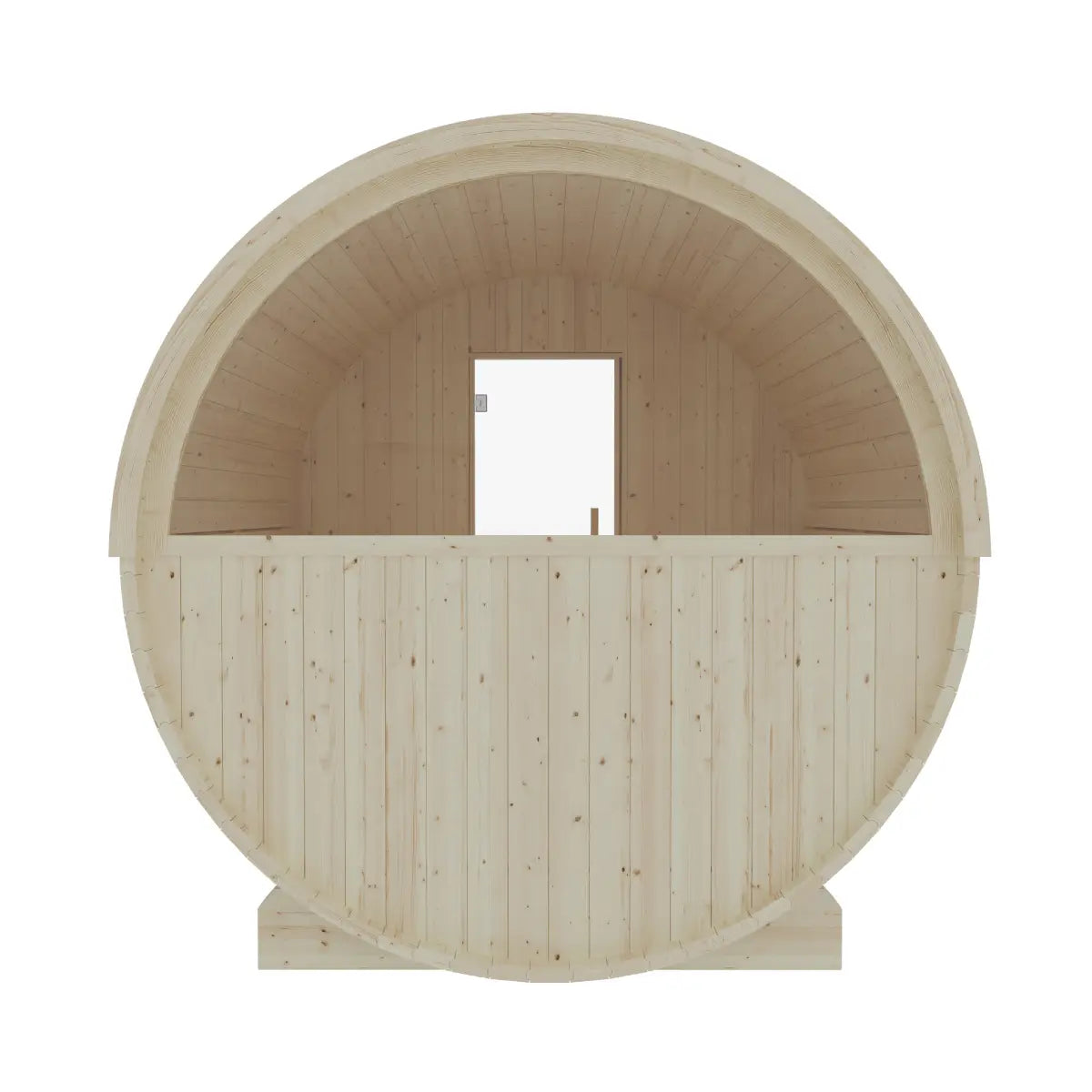 Turku, 6-Person, 2-Tier Finnish Barrel Sauna w/ Terrace and Heater