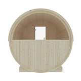 Turku, 6-Person, 2-Tier Finnish Barrel Sauna w/ Terrace and Heater