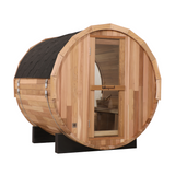 Blisspod | Prague | Canadian Red Cedar Outdoor Steam Barell Sauna | Full Glass Back 4-6 person