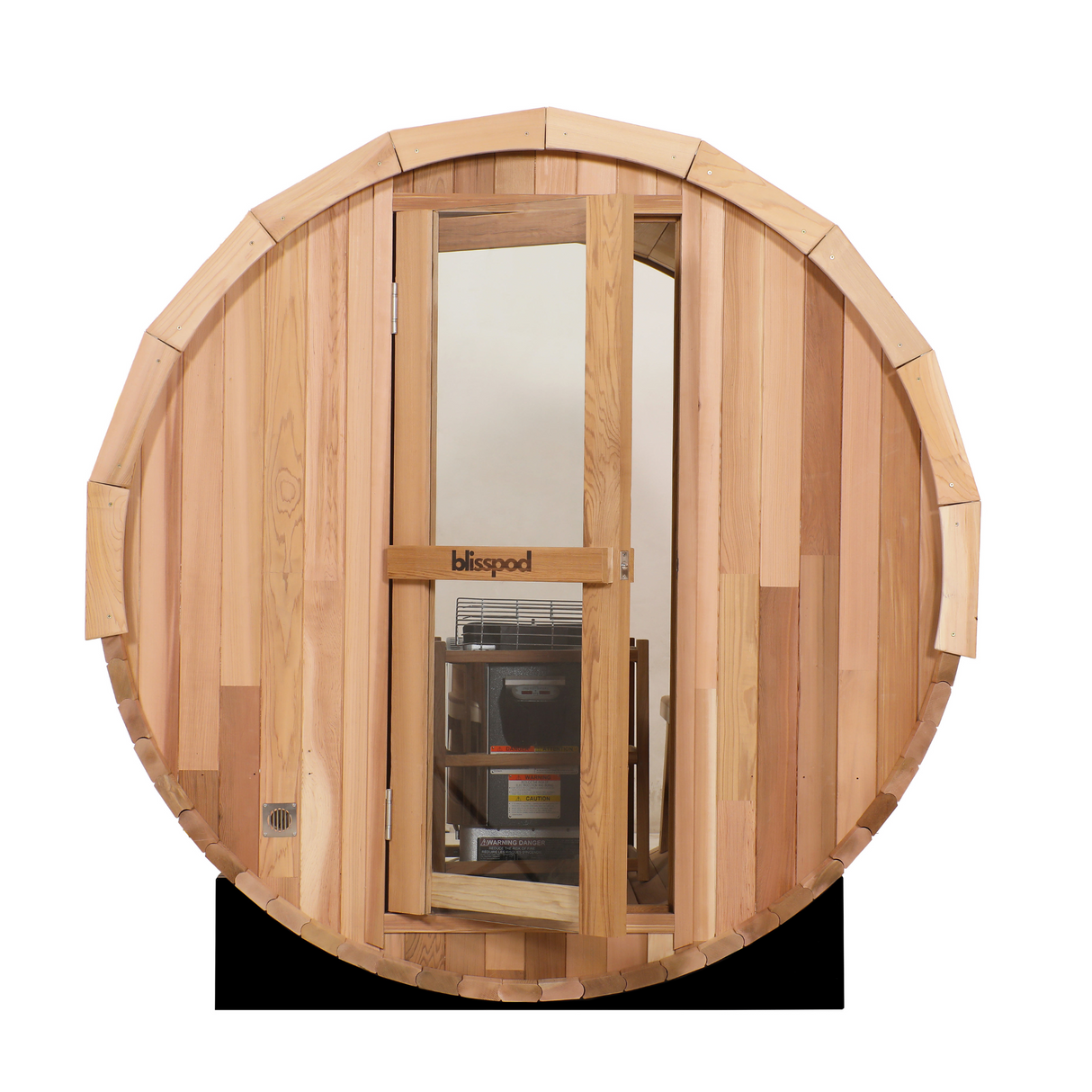 Blisspod | Prague | Canadian Red Cedar Outdoor Steam Barell Sauna | Full Glass Back 4-6 person