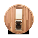 Blisspod | Prague | Canadian Red Cedar Outdoor Steam Barell Sauna | Full Glass Back 4-6 person
