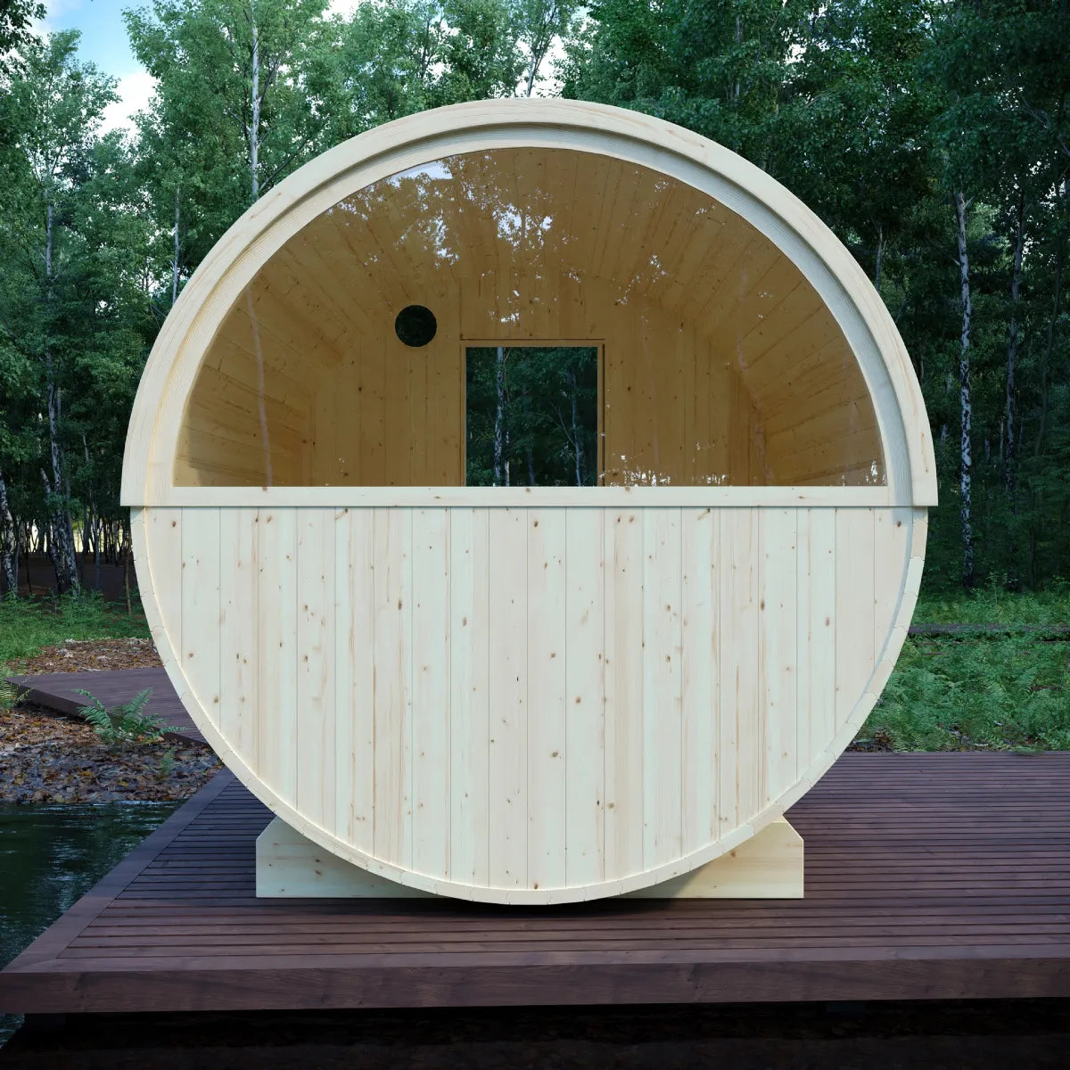 Vassa Finnish Barrel Sauna with WiFi Heater - 6 Person