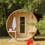 Dundalk Leisurecraft Canadian Timber 4-Person Serenity CT Barrel Sauna | CTC2245W