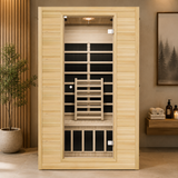 Blisspod, Vienna, Far Infrared Sauna Canadian Hemlock Very Low EMF Sauna, 4 Heaters – 2 Persons