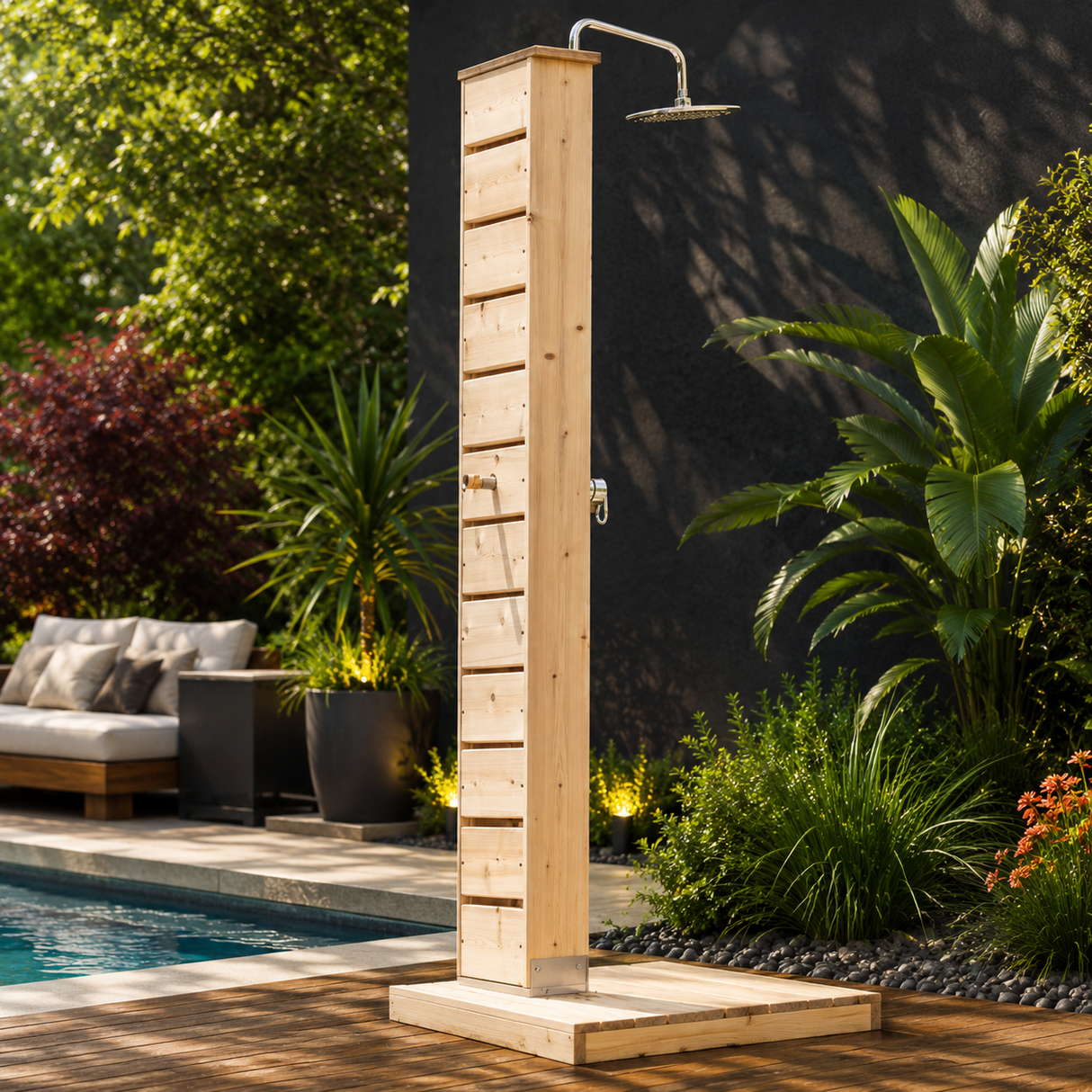 Dundalk Leisurecraft Canadian Timber Sierra Pillar Outdoor Shower | CTC105