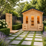 Dundalk Leisurecraft Canadian Timber 2-6 Person Georgian Cabin Sauna w/ Porch | CTC88PW