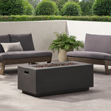 Alora Outdoor Contemporary 40K BTU Rectangular Propane Gas Fire Pit Table