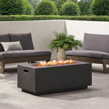 Alora Outdoor Contemporary 40K BTU Rectangular Propane Gas Fire Pit Table