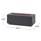Alora Outdoor Contemporary 40K BTU Rectangular Propane Gas Fire Pit Table